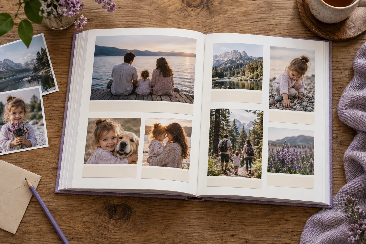 Разворот персональной книги по семейным фотографиям — этап или дополнительный пример 2 к статье «Индивидуальная книга по фотографиям»
