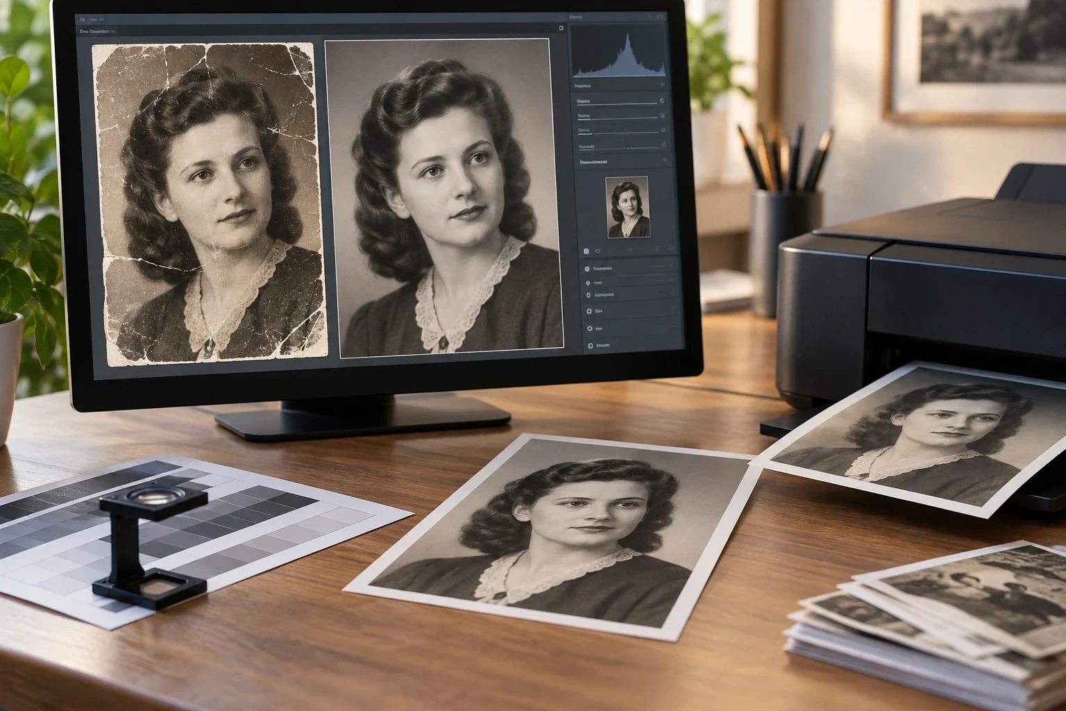 Старая фотография до и после цифровой реставрации — как подготовить восстановленную фотографию к печати