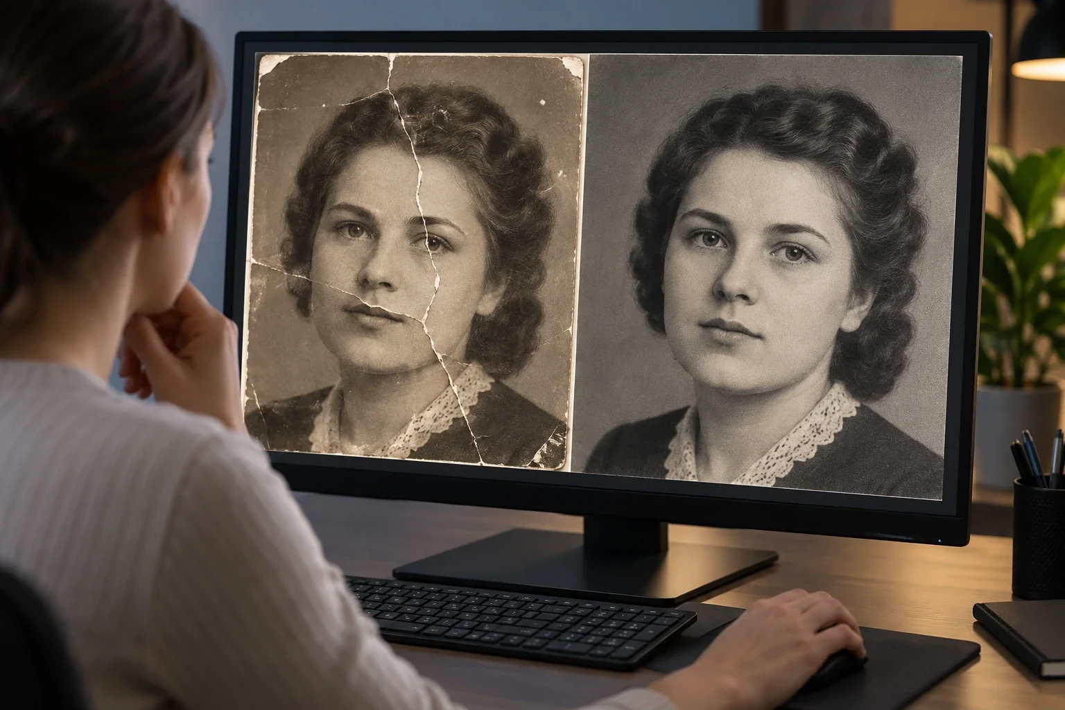 Старая фотография до и после цифровой реставрации — этап или дополнительный пример 2 к статье «Реставрация старых фотографий до и после»