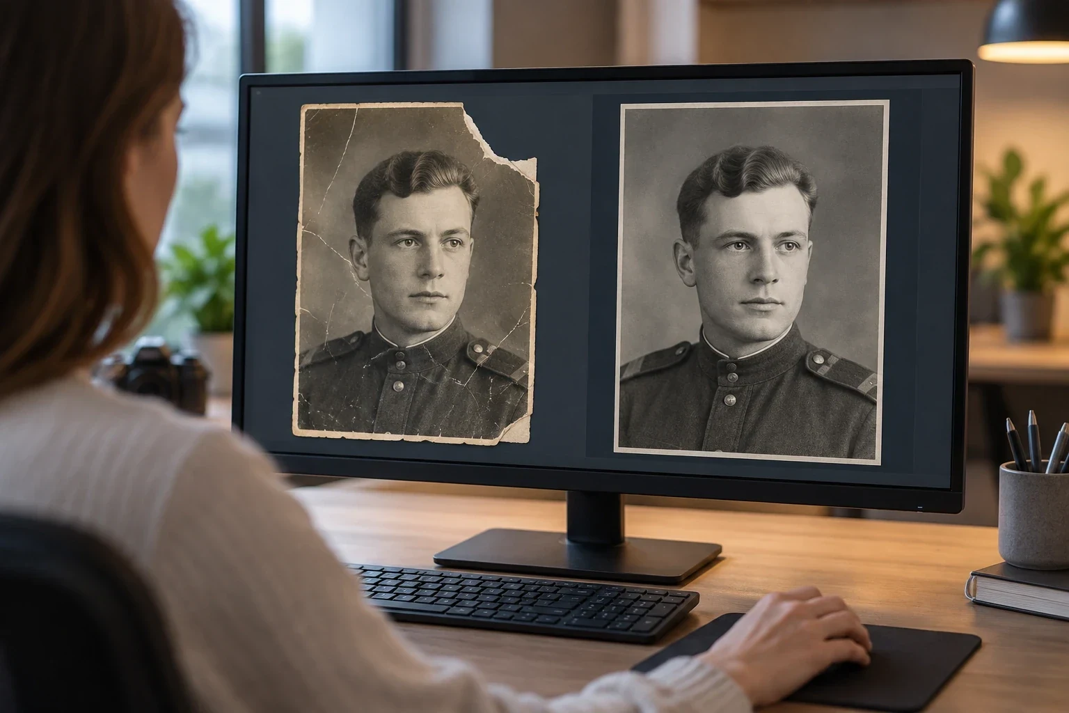 Старая фотография до и после цифровой реставрации — этап или дополнительный пример 3 к статье «Реставрация старых фотографий до и после»