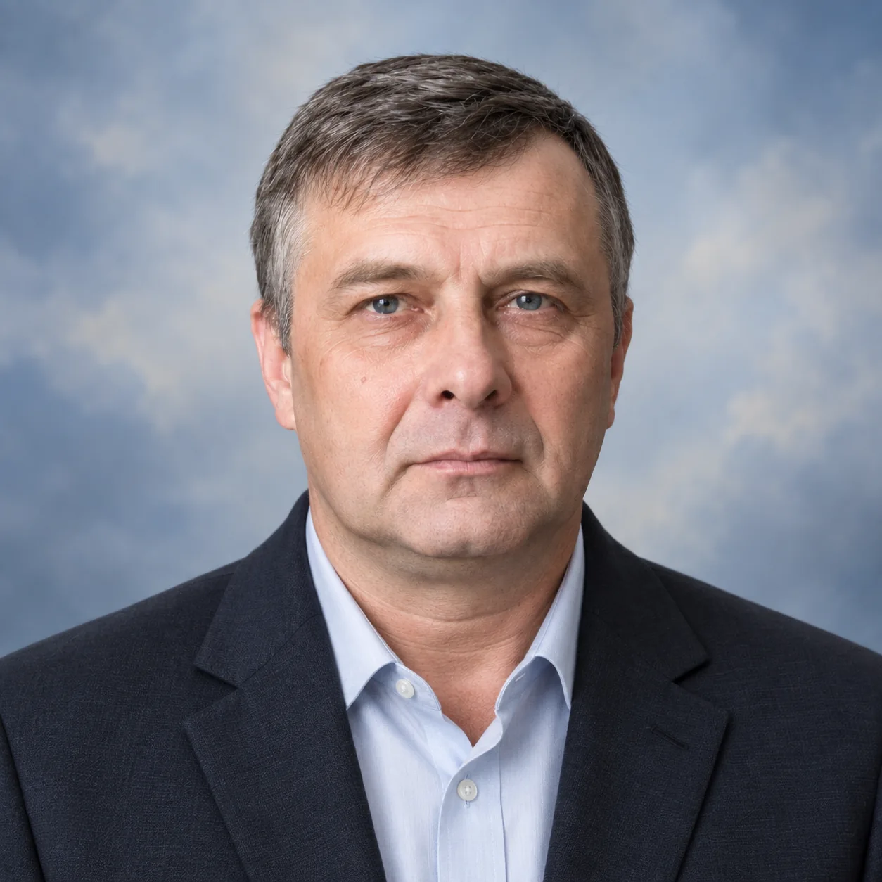 Памятный портрет на спокойном нейтральном фоне после обработки