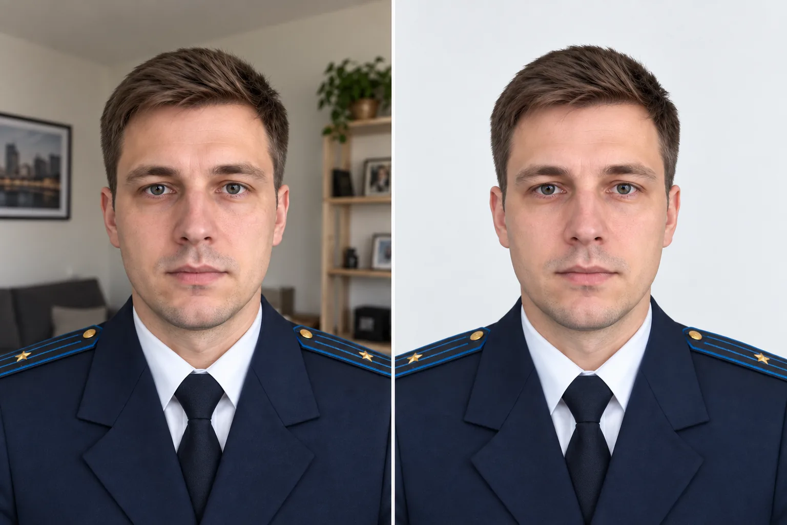 Домашний фон и служебный фон — до и после