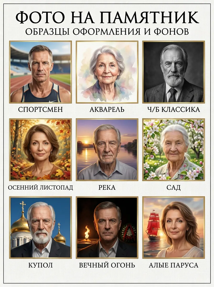 Подготовка фото для фотокерамики на памятник — результат обработки