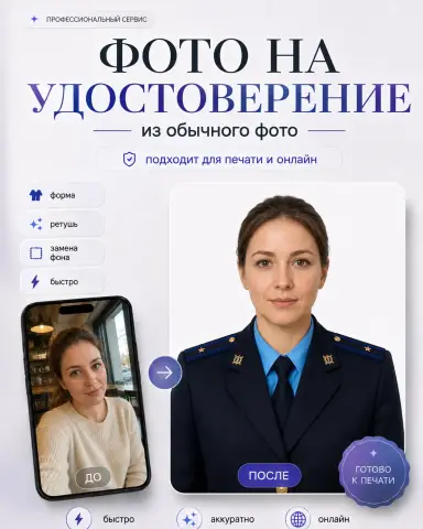 Фото женщины — сотрудника ФССП на документы и удостоверение