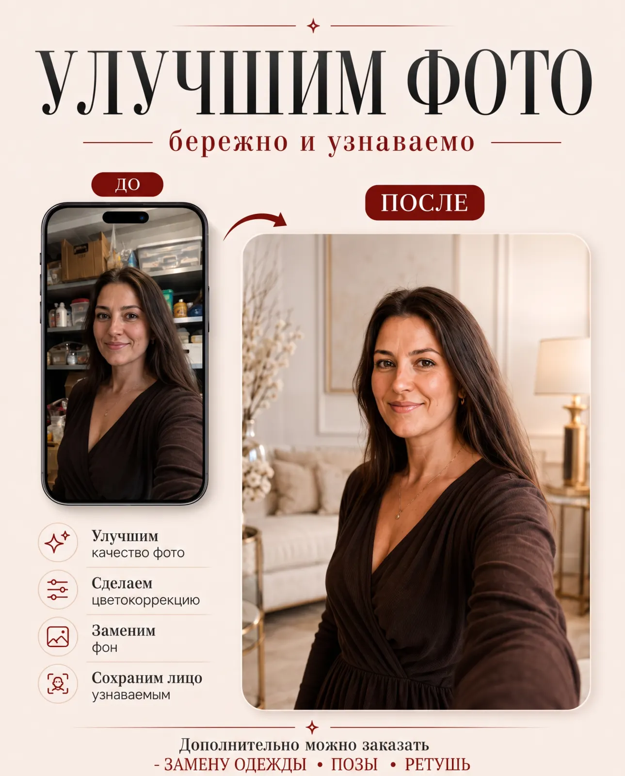 Сказочный портрет по фото — арт-обработка, замена фона, печать на холсте — результат обработки