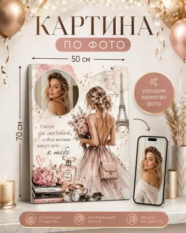 Картина по фото на холсте, 50х70 см