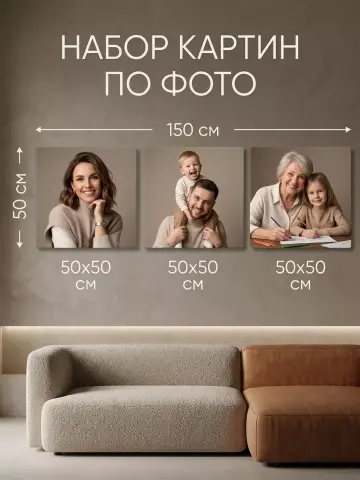 Картина по фото на заказ 3 шт