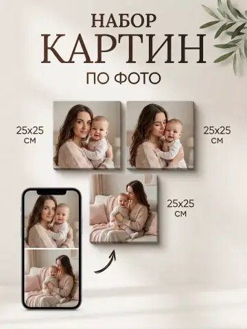 Картина по фото на заказ 3 шт