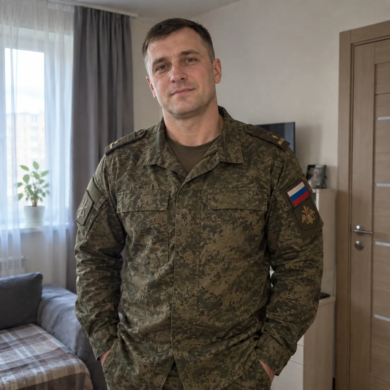 Военнослужащий и жена — исходные фотографии отдельно